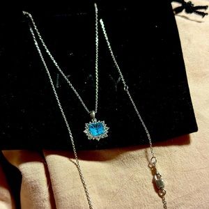 Sterling silver necklace with blue Jade